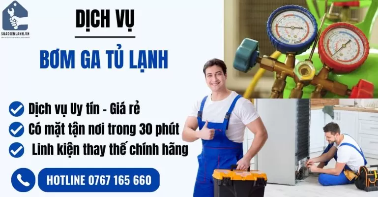 Bơm ga tủ lạnh suadienlanh.vn