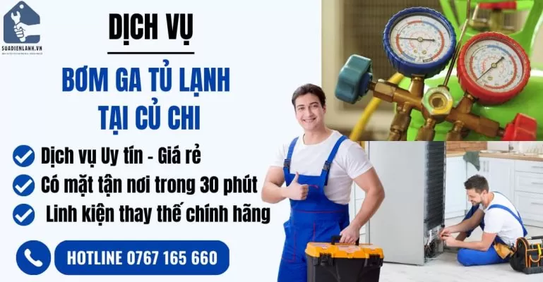bơm ga tủ lạnh tại củ chi suadienlanh.vn