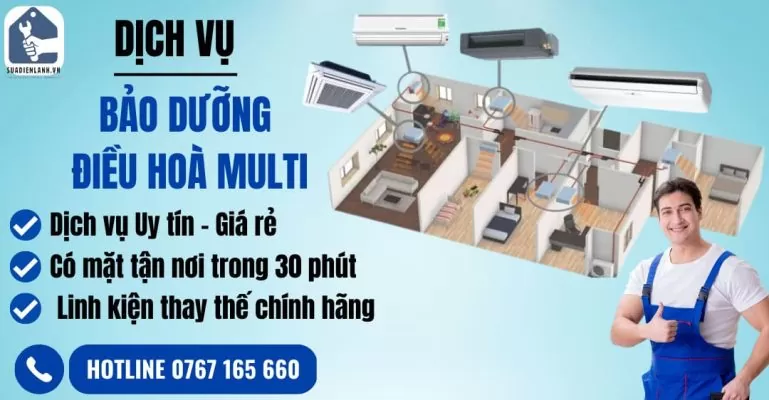 bảo dưỡng điều hoà multi suadienlanh.vn
