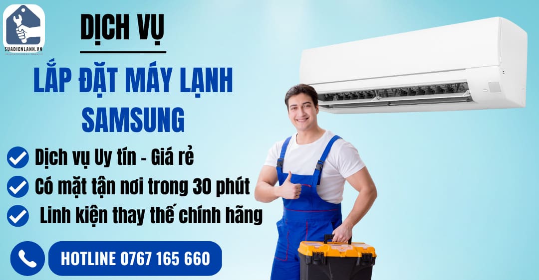 lắp đặt máy lạnh Samsung suadienlanh.vn