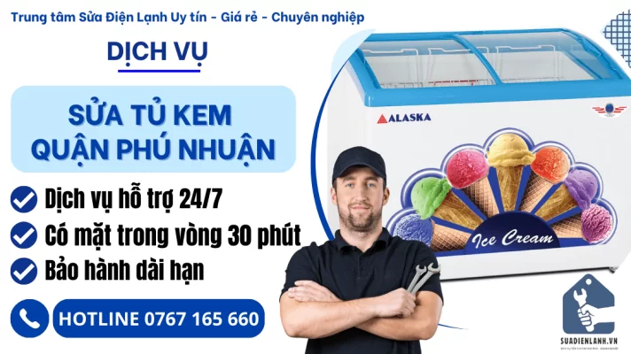 Sửa tủ kem quận Phú Nhuận