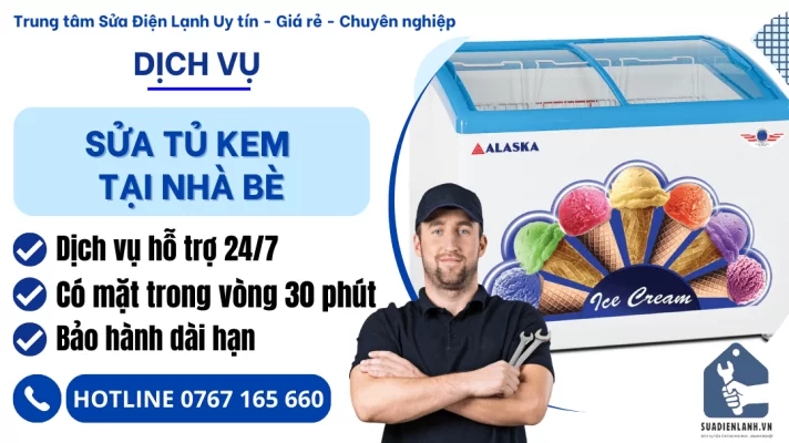 sửa tủ kem tại Nhà Bè