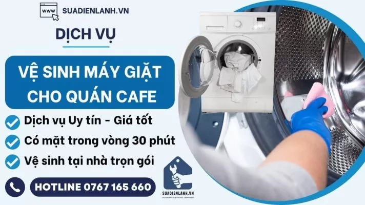 vệ sinh máy giặt cho quán cafe