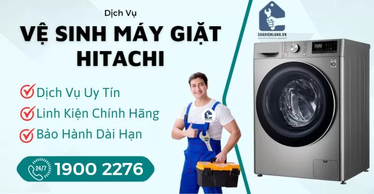 Vệ Sinh Máy Giặt Hitachi Suadienlanh