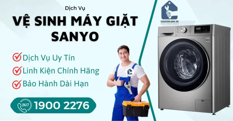 Vệ Sinh Máy Giặt Sanyo Suadienlanh