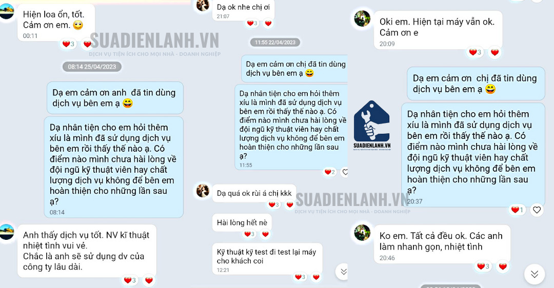 Đánh giá của khách hàng dành cho dịch vụ sửa loa của trung tâm suadienlanh.vn