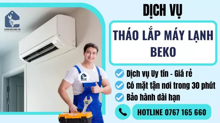 Tháo lắp máy lạnh Beko suadienlanh.vn
