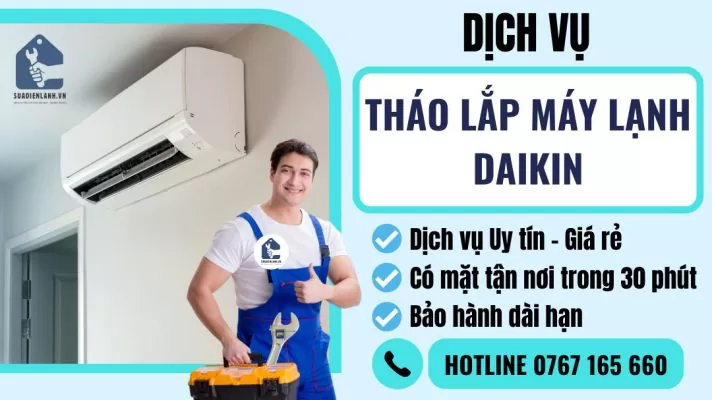 Tháo lắp máy lạnh Daikin suadienlanh.vn