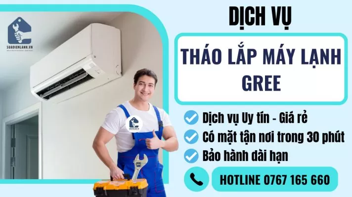 Tháo lắp máy lạnh Gree suadienlanh.vn