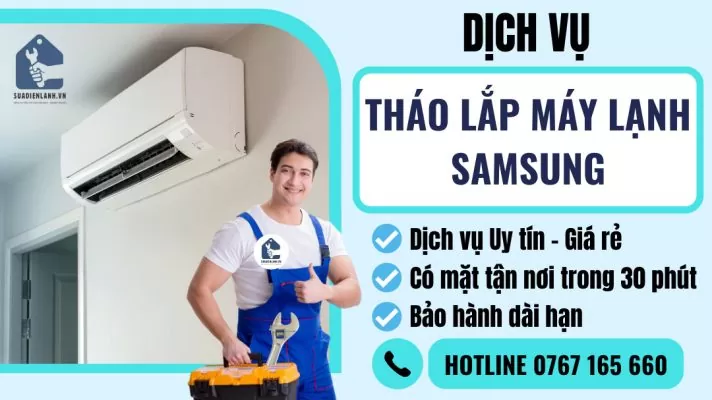 Tháo lắp máy lạnh Samsung suadienlanh.vn