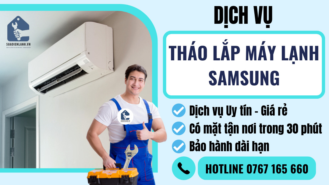 Tháo lắp máy lạnh Samsung suadienlanh.vn