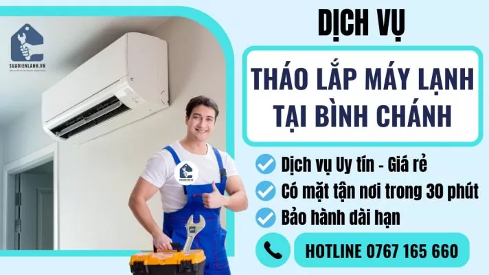 Tháo lắp máy lạnh tại Bình Chánh suadienlanh.vn