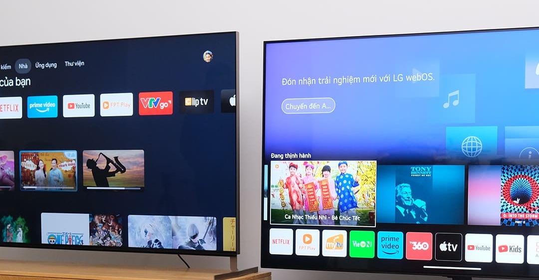So sánh tivi LG và Sony về thiết kế