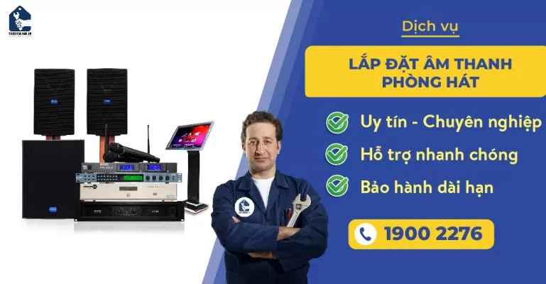 lắp đặt âm thanh phòng hát suadienlanhvn