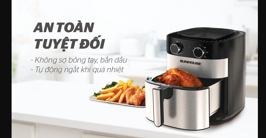Những điểm cần lưu ý khi sử dụng nồi chiên không dầu Sunhouse
