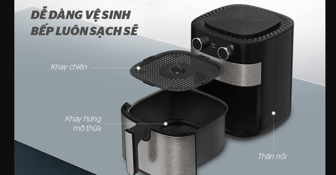Cách vệ sinh nồi chiên không dầu hiệu quả 