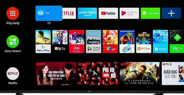 Giao diện Android trên Smart tivi TCL