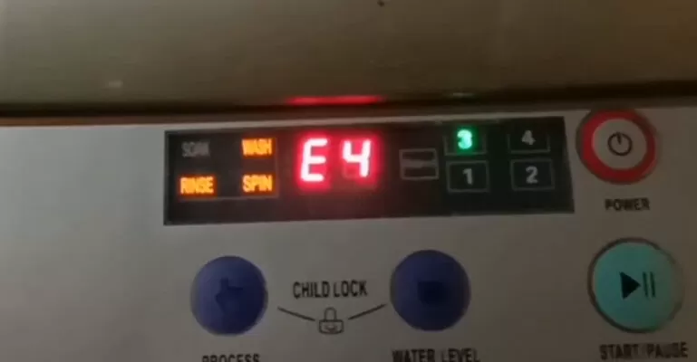 Máy giặt Aqua bị lỗi e4 có nghĩa là gì?