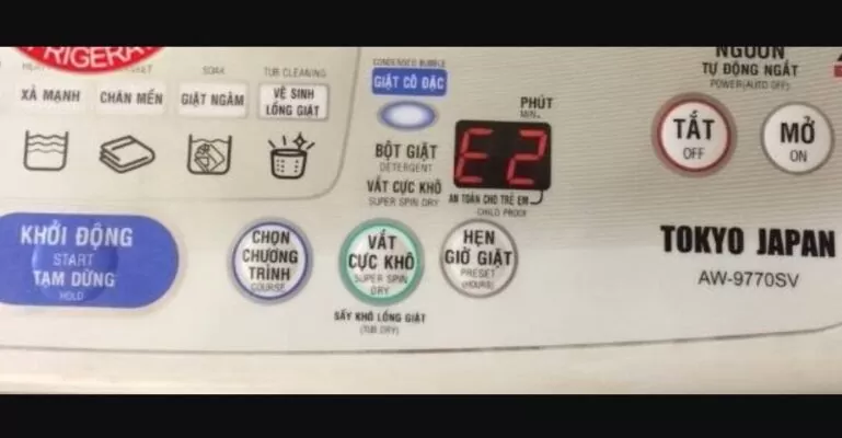 Máy giặt bị lỗi e2 là gì?