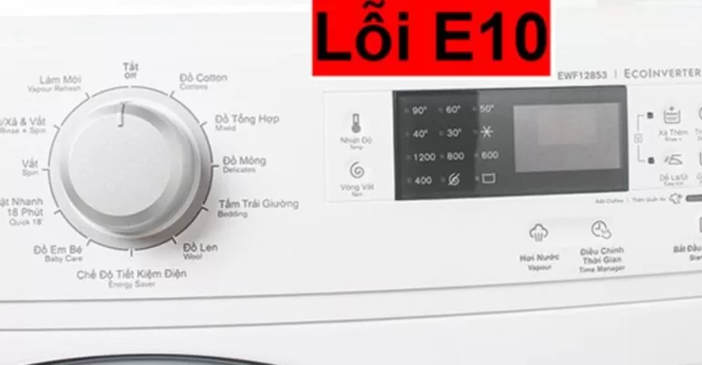 Dấu hiệu nhận biết máy giặt Electrolux bị lỗi e10