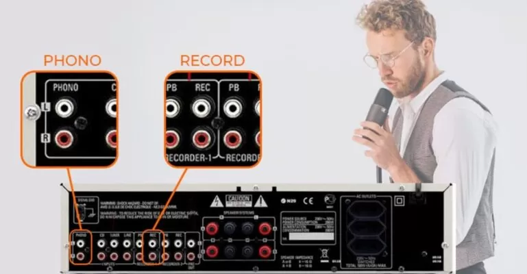 Cách sử dụng cổng REC và cổng Phono trên amply