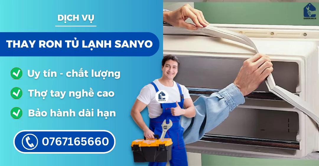 thay ron tủ lạnh Sanyo suadienlanh.vn