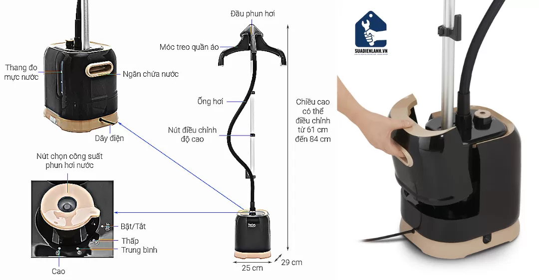 Cách sử dụng bàn ủi hơi nước Tefal: lấy nước cho bàn ửi hơi nước tefal
