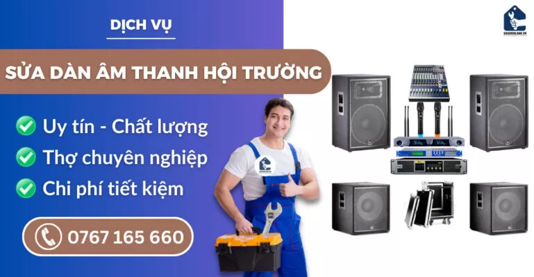 Sửa dàn âm thanh hội trường suadienlanh.vn