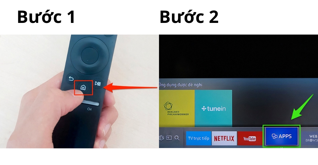cách tải VTV Go trên Tivi Sumsung
