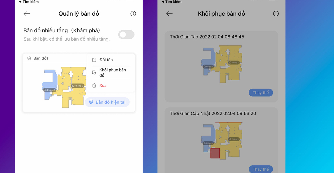Robot hút bụi bị mất bản đồ
