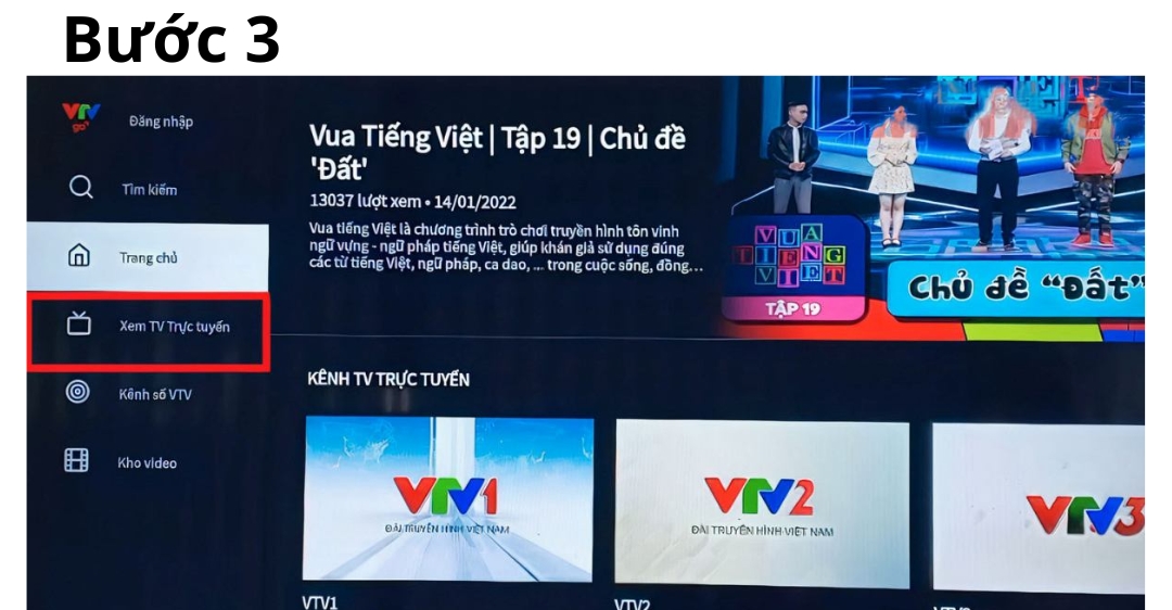 Cách sử dụng ứng dụng VTV Go xem truyền hình trên tivi Samsung