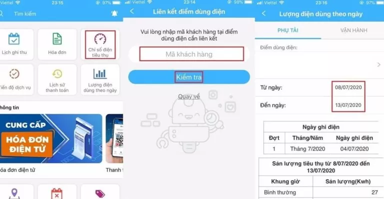 tra cứu tiền điện theo mã khách hàng