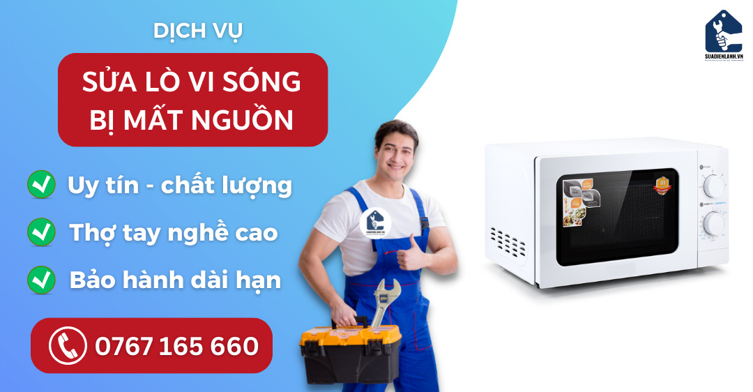Sửa lò vi sóng bị mất nguồn suadienlanh.vn