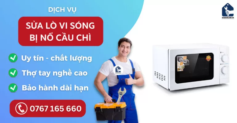 Sửa lò vi sóng bị nổ cầu chì suadienlanh.vn