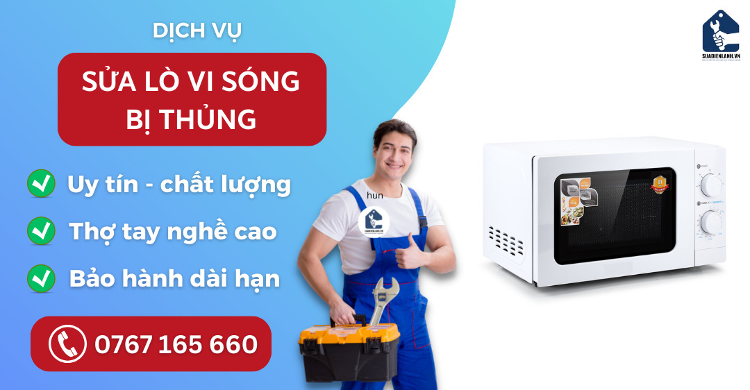 Sửa lò vi sóng bị thủng suadienlanh.vn