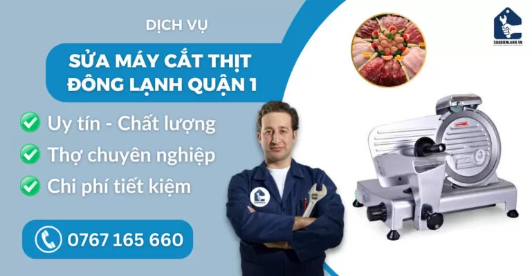 Sửa máy cắt thịt đông lạnh quận 1 suadienlanh.vn
