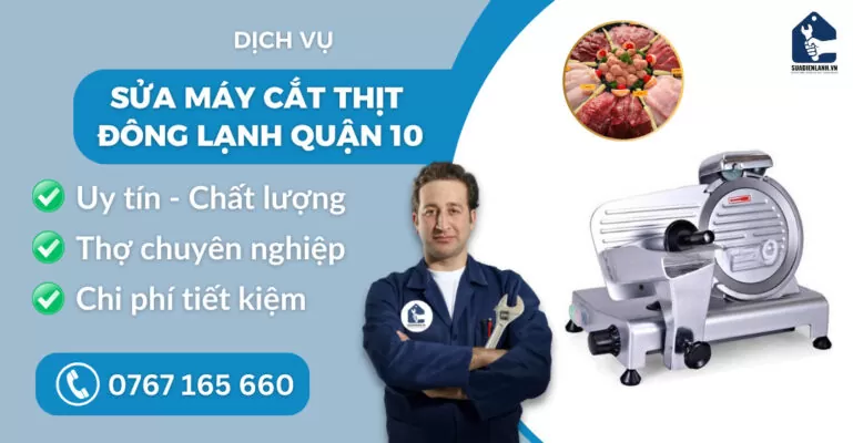 Sửa máy cắt thịt đông lạnh quận 10 suadienlanh.vn