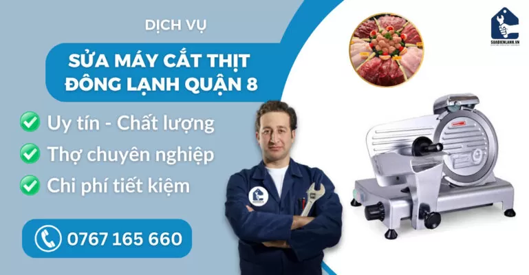 Sửa máy cắt thịt đông lạnh quận 8 suadienlanh.vn