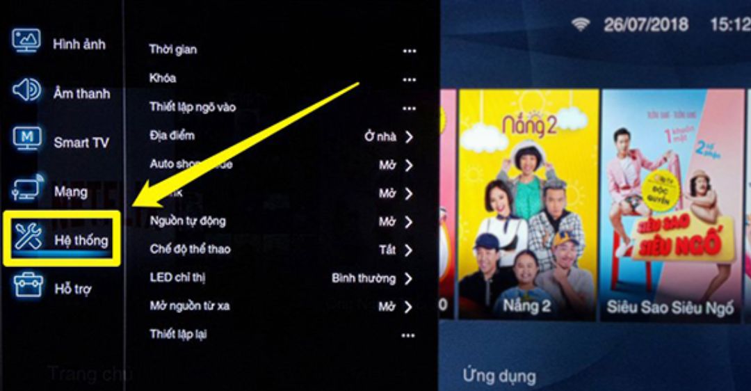 Tivi TCL bị lỗi phần mềm -điều chỉnh hệ thống