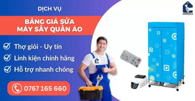 bảng giá sửa máy sấy quần áo suadienlanh.vn
