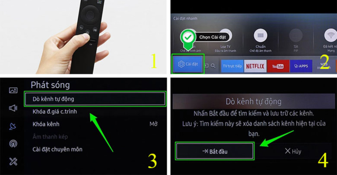 Cách dò kênh tivi samsung smart tv