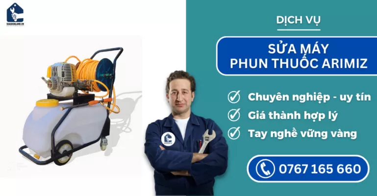 sửa máy phun thuốc Arimiz suadienlanh.vn