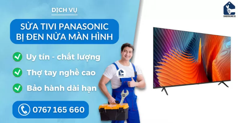 sửa tivi Panasonic bị đen nửa màn hình suadienlanh.vn