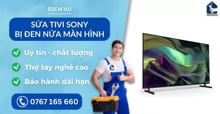 sửa tivi Sony bị đen nửa màn hình suadienlanh.vn