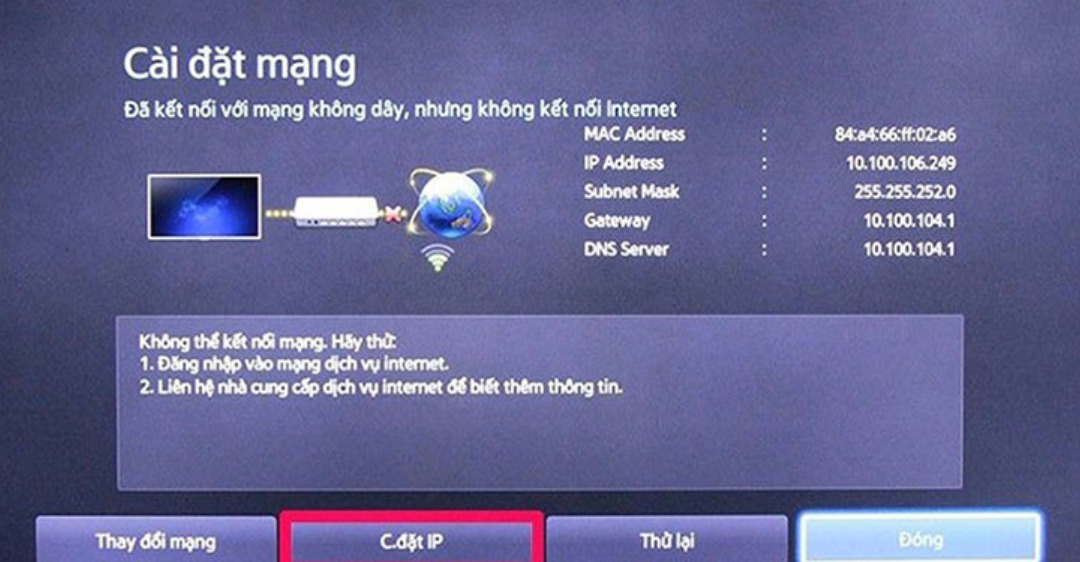 tivi không kết nối được mạng