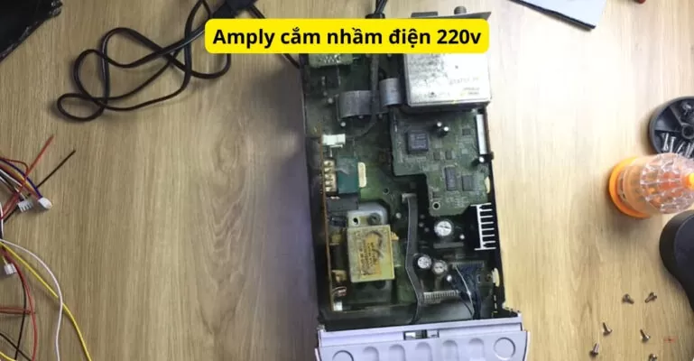 Amply cắm nhầm điện 220v