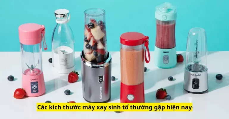 Các kích thước máy xay sinh tố thường gặp hiện nay