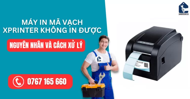 máy in mã vạch Xprinter không in được suadienlanh.vn