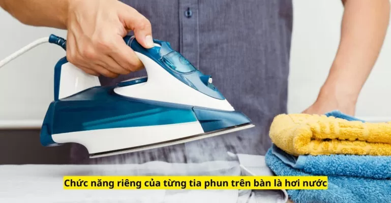 Chức năng riêng của từng tia phun trên bàn là hơi nước