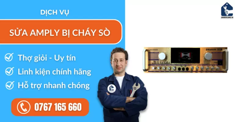 sửa amply bị cháy sò suadienlanh.vn
